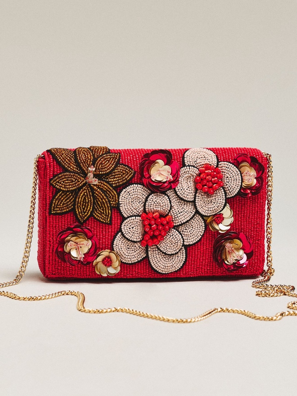 Maeve Beaded 3D Floral Embellished Clutch